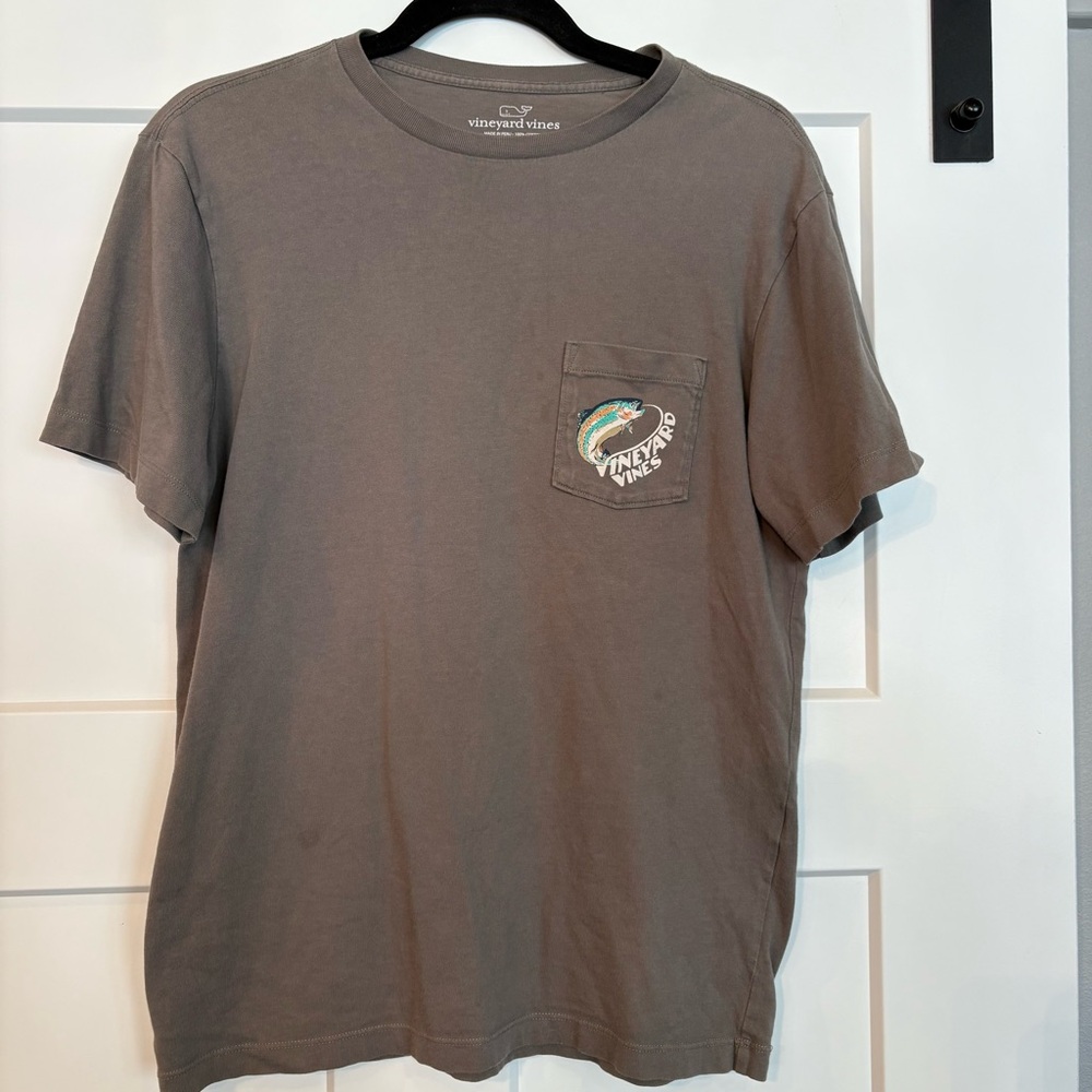 Vineyard Vines Men's Taupe Short Sleeve Tee